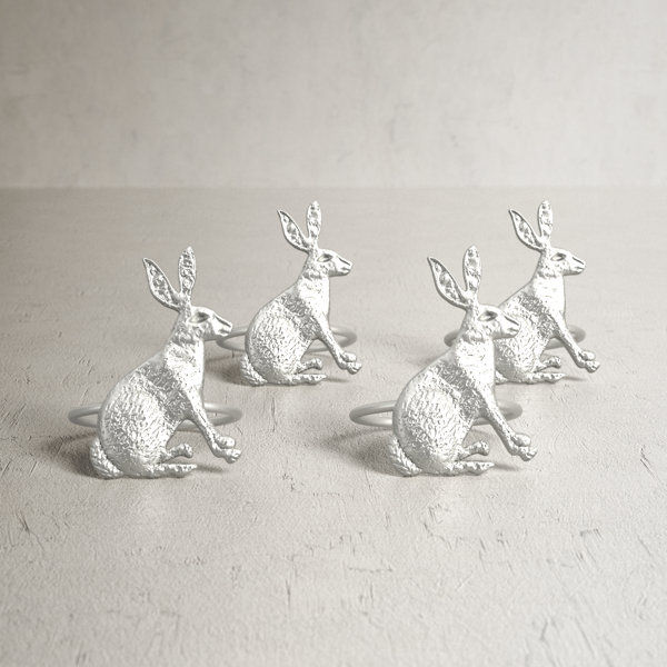 Birch Lane™ Silver Rabbit Napkin Rings Wayfair